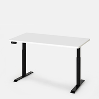 Bàn nâng hạ PULUONG - Oval - By NiceDesign (Cao Cấp) (Mặt bàn trắng - 152.4x76.2x2.5cm - Khung đen - Mới, Full box, Chính hãng) (NDSD23PULU07)