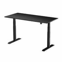 Bàn làm việc nâng hạ HyperWork ATLAS (Mặt Bàn Đen - 160x75x2.5cm - Khung đen - Mới, Full box, Chính hãng)