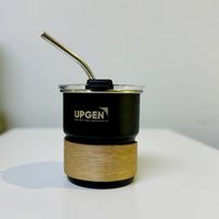 Cốc uống cafe Upgen CUP01 (Walnut - Black - Mới, Full box, Chính hãng)