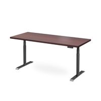 Bàn nâng hạ Cao Cấp FANSI - By NiceDesign (Cao Cấp) (Vân gỗ Óc Chó - 152.4x76.2x3.3cm - Khung tròn đen - Outlet, Chính hãng) (NDSD23FANS03)