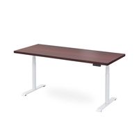 Bàn nâng hạ Cao Cấp FANSI - By NiceDesign (Cao Cấp) (Vân gỗ Óc Chó - 152.4x76.2x3.3cm - Khung tròn trắng - Outlet, Chính hãng) (NDSD23FANS04)