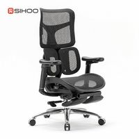 Ghế Công Thái Học Sihoo Doro S100 (Có kê chân - Black - Mới, Full box, Chính hãng)