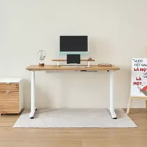 Bàn nâng hạ Noble Oasis - By NiceDesign Mặt bàn 160x75cm, màu gỗ tự nhiên NDSD24OASI02