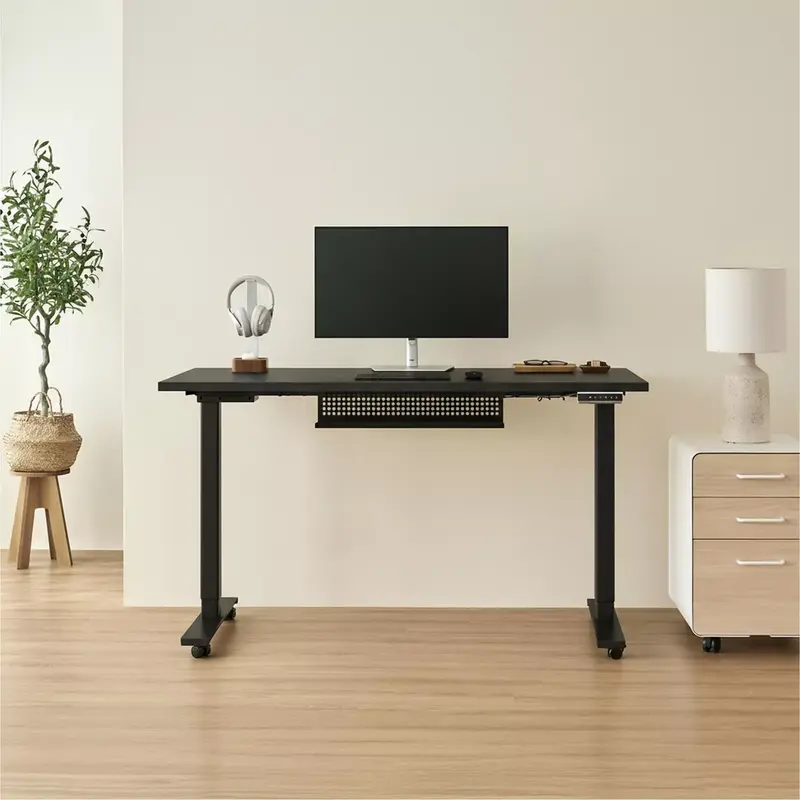 Bàn nâng hạ Pure Edge - By NiceDesign Mặt bàn 120x60cm, màu đen NDAF24PUED01