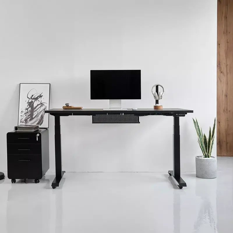 Bàn nâng hạ Pure Fansi - By NiceDesign Mặt bàn 160x75cm, màu đen NDSD25PUFA01