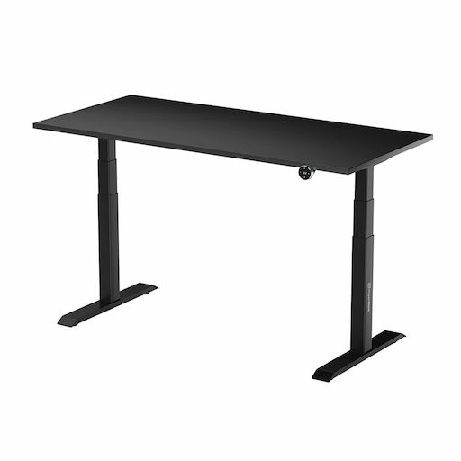 Bàn làm việc nâng hạ HyperWork ATLAS (Mặt Bàn Đen - 160x75x2.5cm - Khung đen - Mới, Full box, Chính hãng)