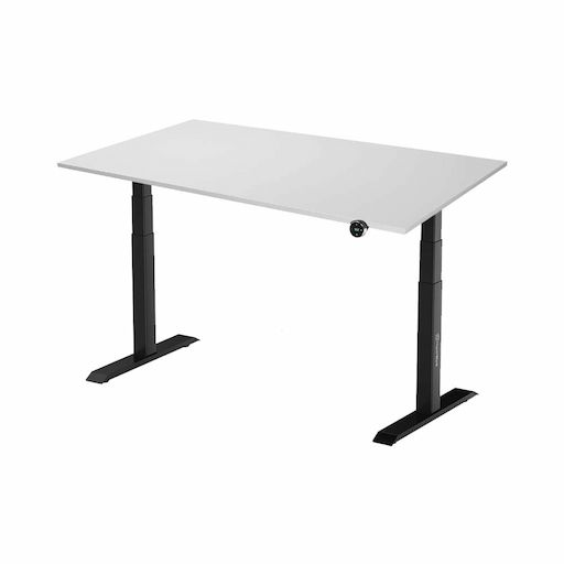 Bàn làm việc nâng hạ HyperWork ATLAS (Mặt Bàn Trắng - 160x75x2.5cm - Khung đen - Mới, Full box, Chính hãng)