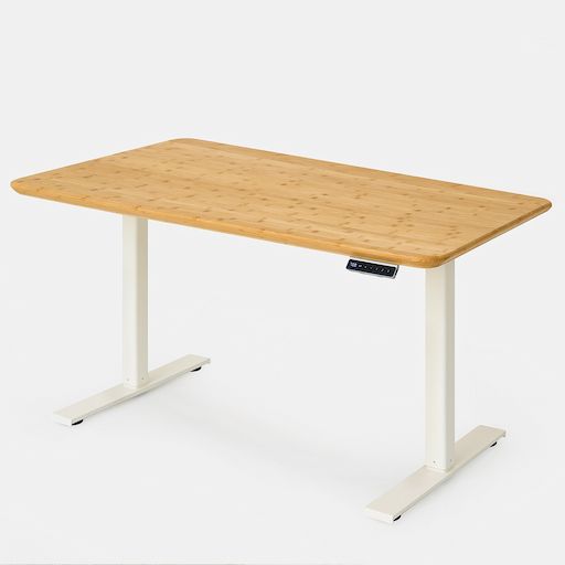 Bàn nâng hạ Bamboo - By NiceDesign (Mặt bàn 120x60x3.2cm - Khung trắng - Mới, Full box, Chính hãng) (NDSD24EDBA02)