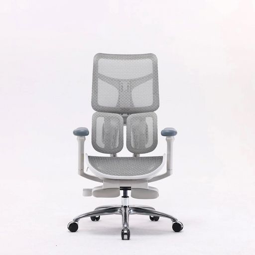 Ghế Công Thái Học Sihoo Doro S100 (Có kê chân - White - Grey - Mới, Full box, Chính hãng)