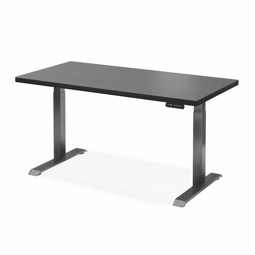 Bàn nâng hạ Cao Cấp FANSI - By NiceDesign (Cao Cấp) (Vân gỗ tối - 152.4x76.2x3.3cm - Khung vuông đen - Outlet, Chính hãng) (NDSD23FANS09)