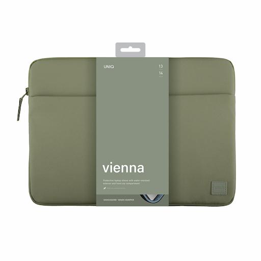 Túi Chống Sốc Laptop UNIQ Vienna (Phù hợp 13-14 inch - Green - Mới, Full box, Chính hãng)