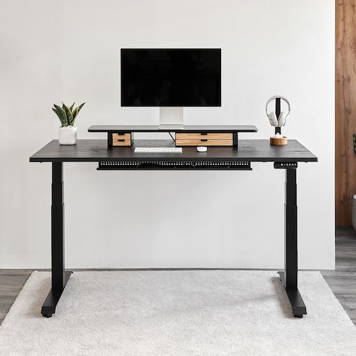 Bàn nâng hạ Fusion Edge - By NiceDesign (140x70cm - Black ASH - Mới, Full box, Chính hãng)