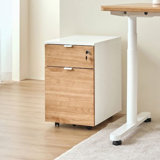 Hộc tủ tài liệu 2 ngăn Alexa - By NiceDesign (2 ngăn - White - Rubber - Outlet, Chính hãng)