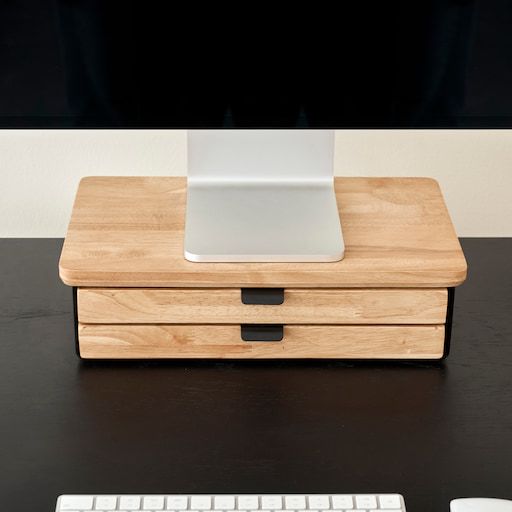 Kệ màn hình ngăn kéo Aura - By NiceDesign (Size M-2 ngăn kéo - Black - Natural Rubber - Mới, Full box, Chính hãng)