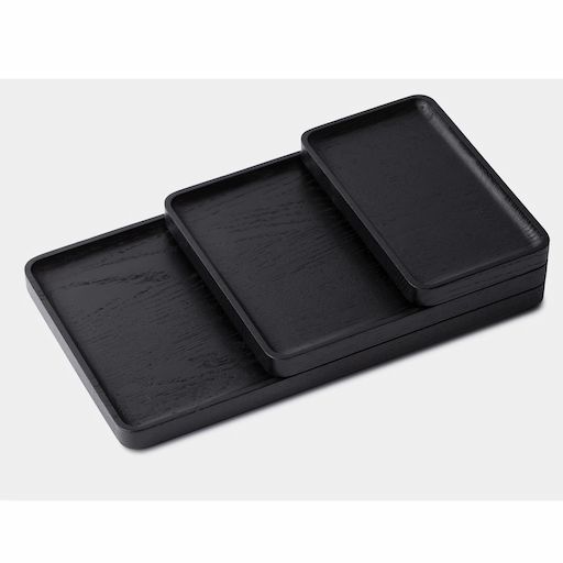 Khay để bàn Neat (Không vát) - By NiceDesign (36x20cm - Oak - Black - Mới, Full box, Chính hãng) (NDTR25NEAT01BK)