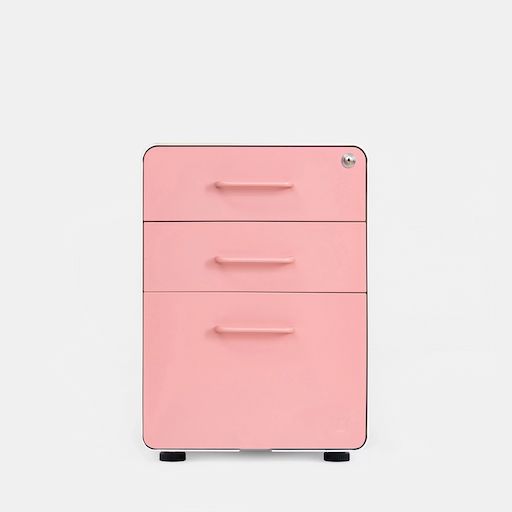 Hộc tủ tài liệu The Leaf - Outlet (3 ngăn - Pink - White - Outlet, Chính hãng) (TheleafOL02)